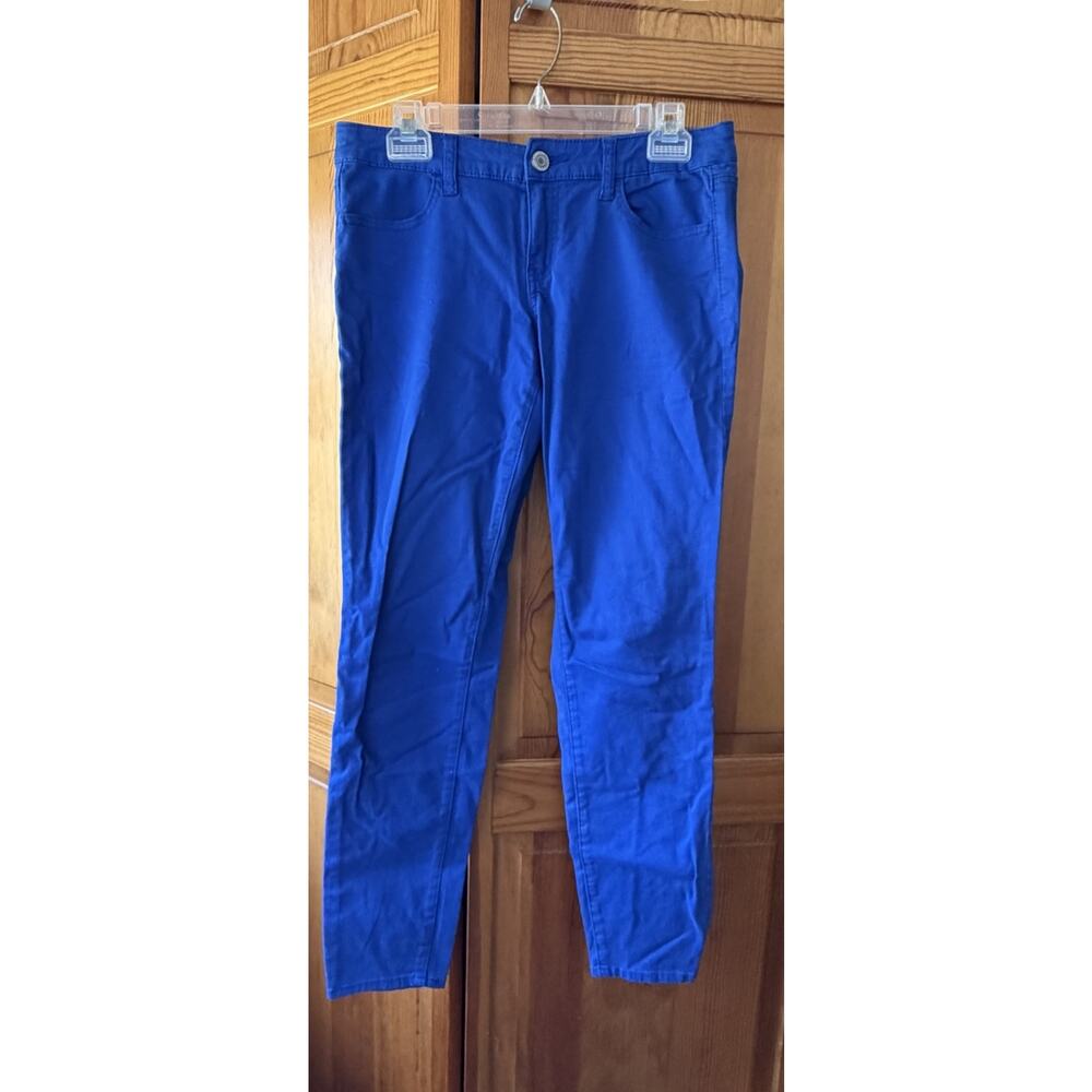 American Eagle Super Stretch Women's Solid Blue Straight Leg Jeans Pants